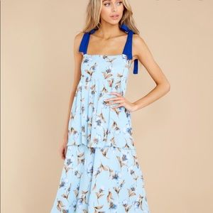 Run to You Blue Floral Print Maxi Dress